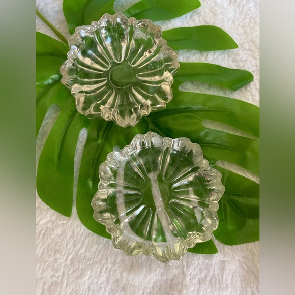 MCM Accents Vintage Mcm Crystal Ashtrays Trinket Dishes Set Of 2